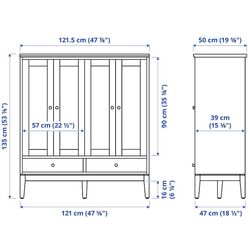 Dulap-Vitrina Ikea Idanas usi de sticla 121x50x135 (Alb) Thumb
