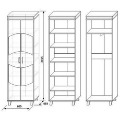Dulap КМК 0364.3 Orfey 11 2D (Chocolate Nut/Oak Light) Thumb