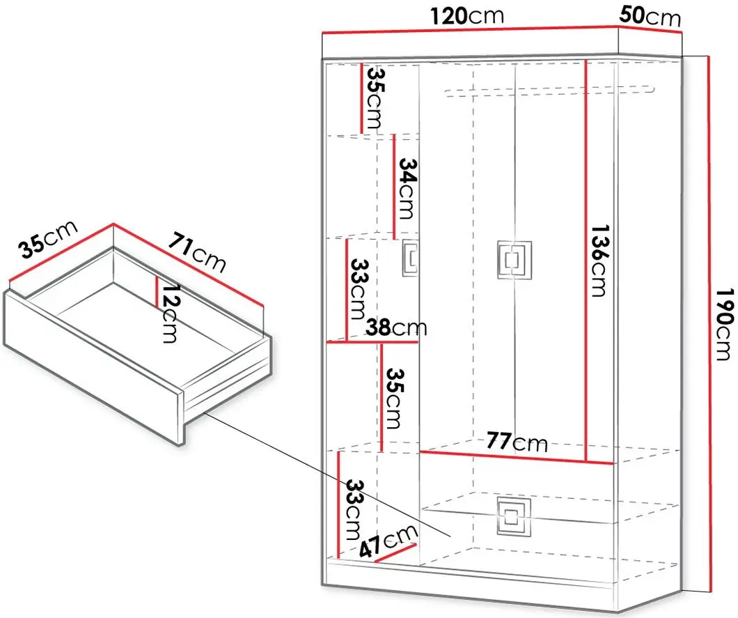 Шкаф Mirjan24 Niczi/Nico 3 (Light Oak/White) - 4