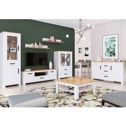 Dulap Tempo Kondela Lanzette V (White/Craft Oak Golden) Thumb