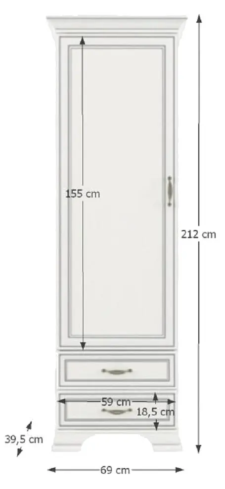 Dulap Mobhaus Tiffy 06 1D2S (Woodline Cream) - 3