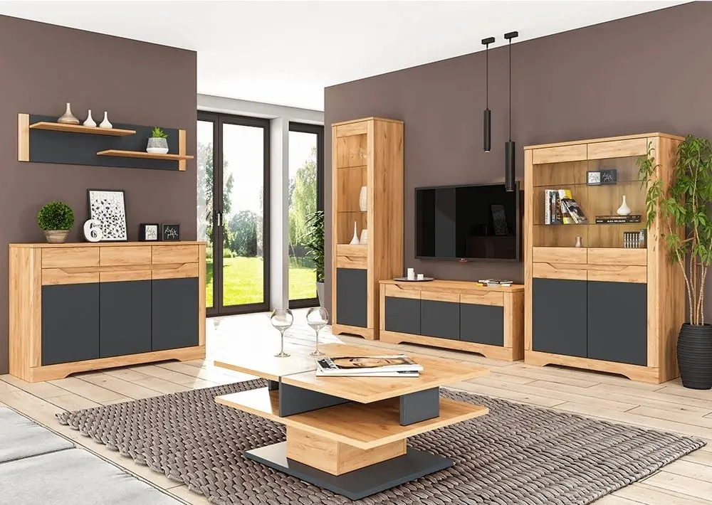 Шкаф Mobhaus Fidel I (Craft Oak Golden/Graphite Gray)