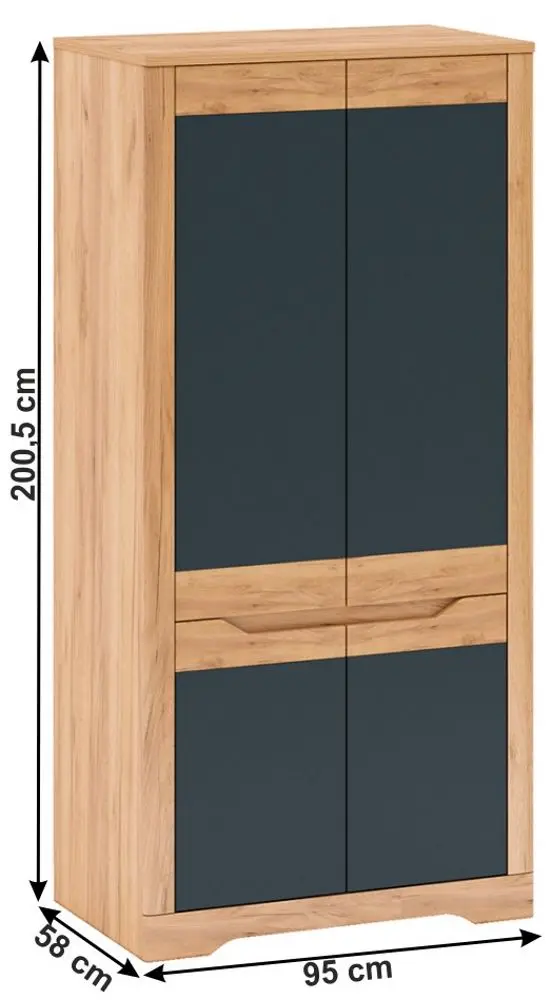 Шкаф Mobhaus Fidel Q (Craft Oak Golden/Graphite Gray)