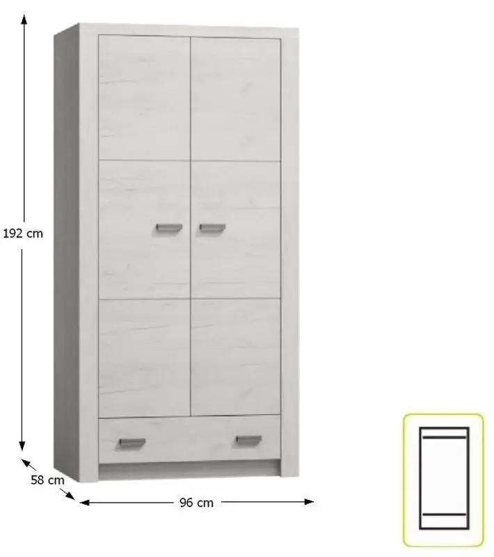 Dulap Tempo Kondela Infinity I-01 (Ash White)