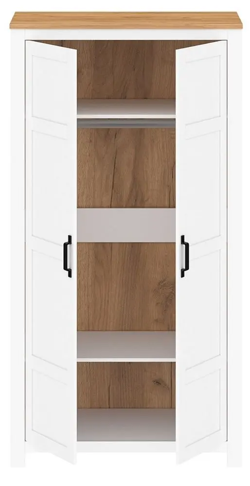 Шкаф Tempo Kondela Lanzette F (White/Craft Oak Golden)