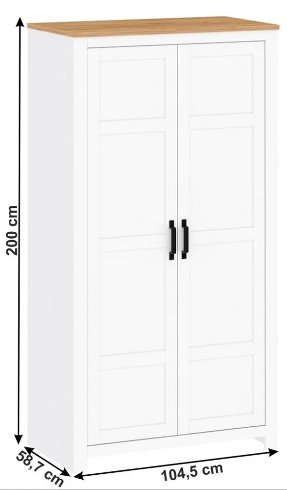 Шкаф Tempo Kondela Lanzette F (White/Craft Oak Golden)
