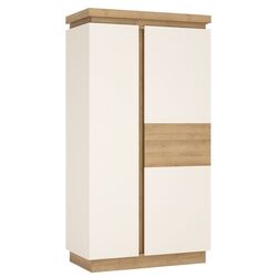 Dulap Tempo Kondela Leonardo LYOS01 (Riviera Oak/White Extra High Gloss)