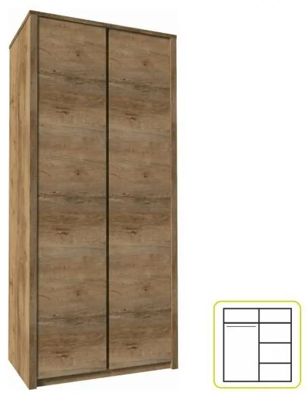 Шкаф Mobhaus Montana S2D (Lefkas Oak Dark)