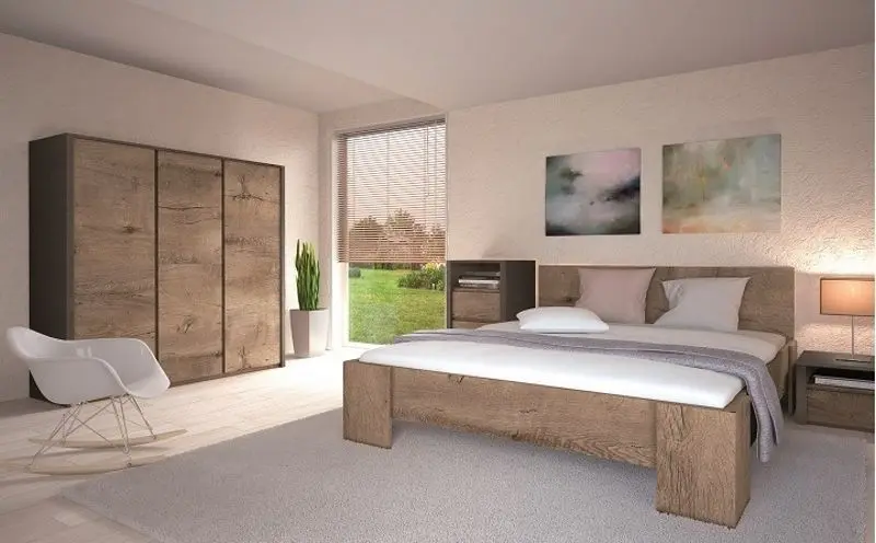 Шкаф Mobhaus Montana S2D (Lefkas Oak Dark/Gray Smooth)