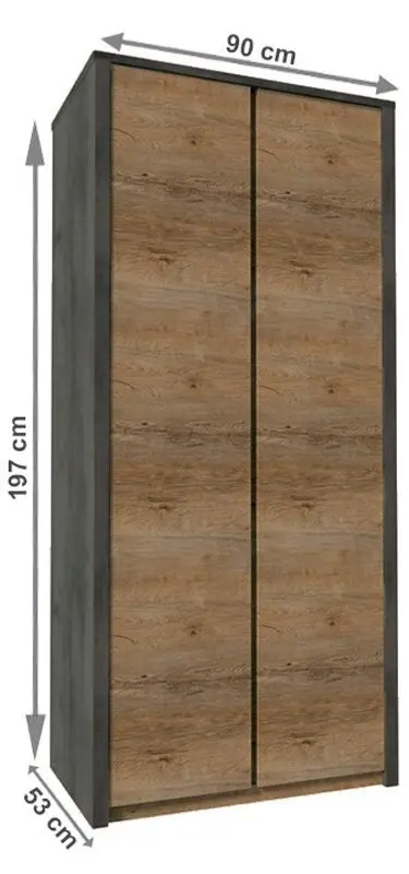 Шкаф Mobhaus Montana S2D (Lefkas Oak Dark/Gray Smooth)