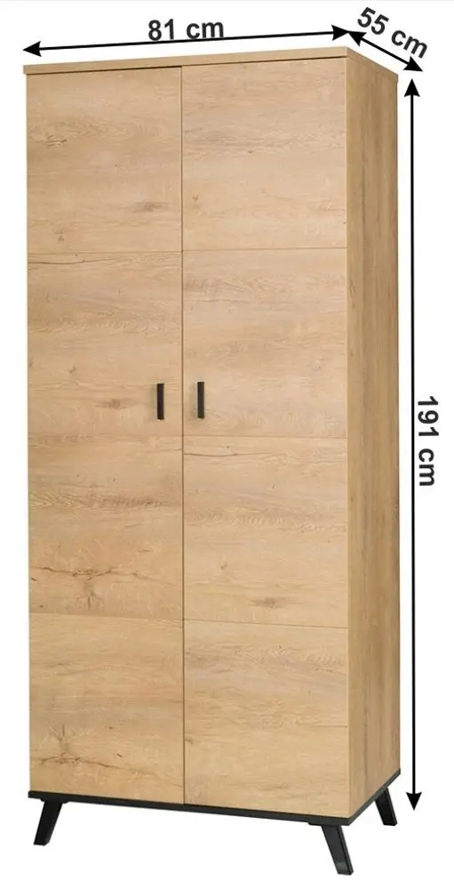 Шкаф Mobhaus Siran Typ 1 (Lefkas Oak/Black) - 3