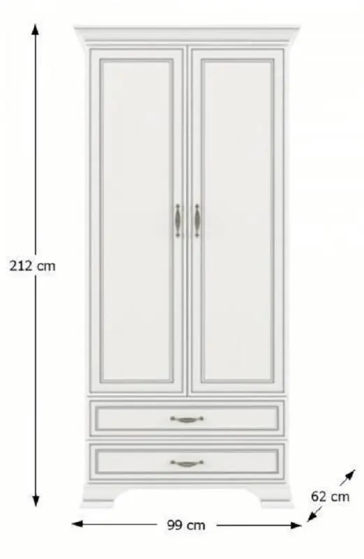 Шкаф Mobhaus Tiffy 02 2D2S (Woodline Cream) - 3