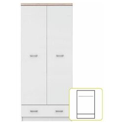 Dulap Tempo Kondela Topty 2D1S (White/Sonoma Oak) Thumb