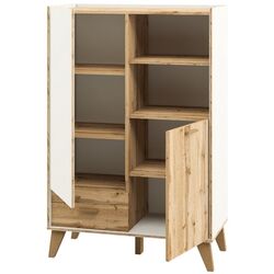 Шкаф комбинированный Неман Сканди МН-036-07 (Дуб Вотан/Белый) Thumb