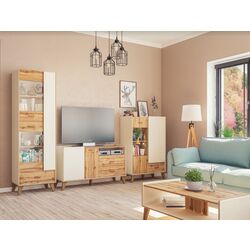 Шкаф комбинированный Неман Сканди МН-036-08 (Дуб Вотан/Белый) Thumb