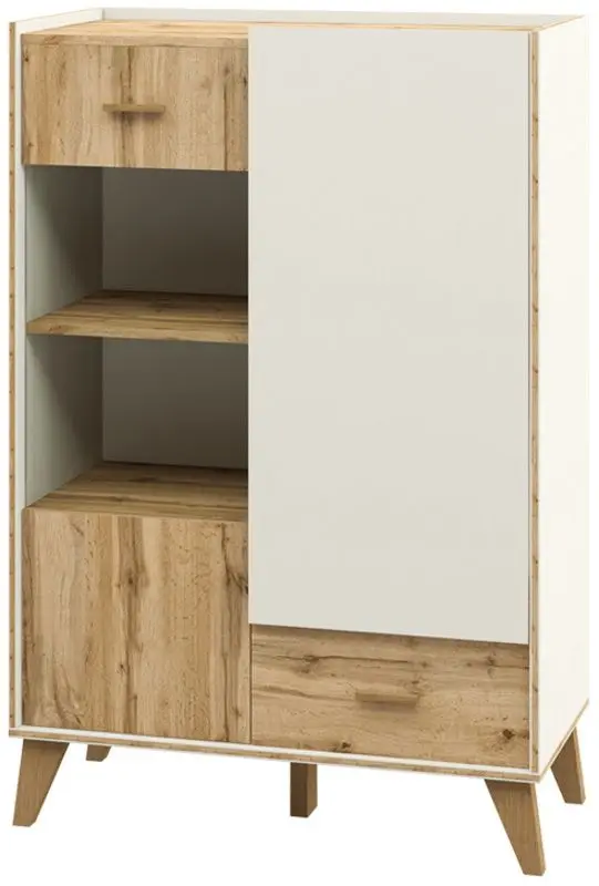 Шкаф комбинированный Неман Сканди МН-036-08 (Дуб Вотан/Белый)