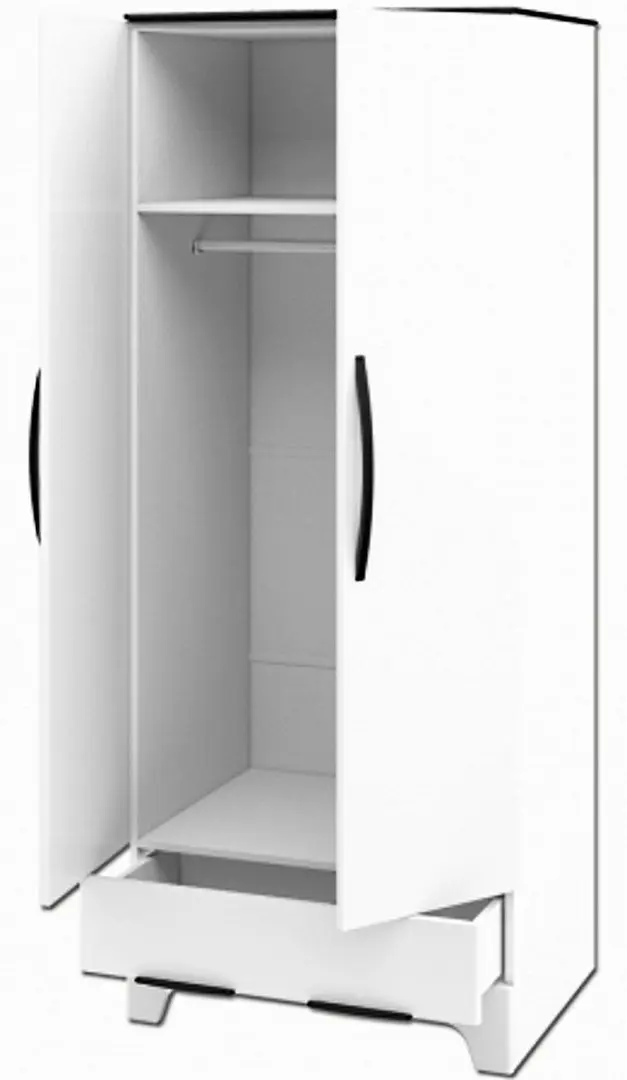 Шкаф Неман Верона МН-128-13 (Белый Глянец/Черный Матовый) - 4