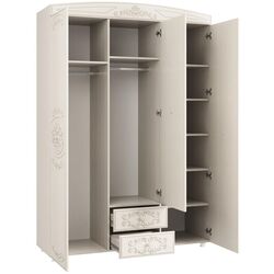 Шкаф Олмеко Каролина 3Д (Патина/Вудлайн Кремовый/Сандал Белый) Thumb