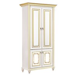 Dulap cu doua usi Skay Verona White/Gold (fara desen)