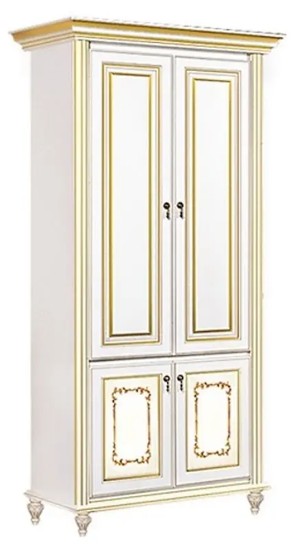 Шкаф двухдверный Skay Верона Белый/Золото (без рисунка)