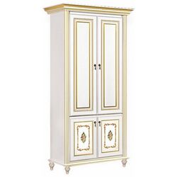 Dulap cu doua usi Skay Verona White/Gold (cu desen)