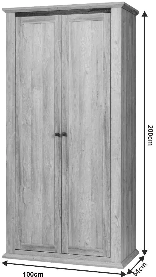 Dulap Tempo Kondela Leon MZ2 (White/Grand Oak)