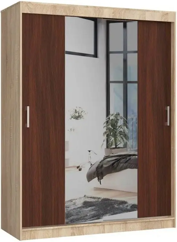 Dulap-cupe Akord Lustro 150x200x60 (Sonoma Oak/Wenge)