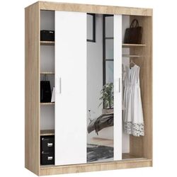 Dulap-cupe Akord Lustro 150x200x60 (Sonoma Oak/White) Thumb