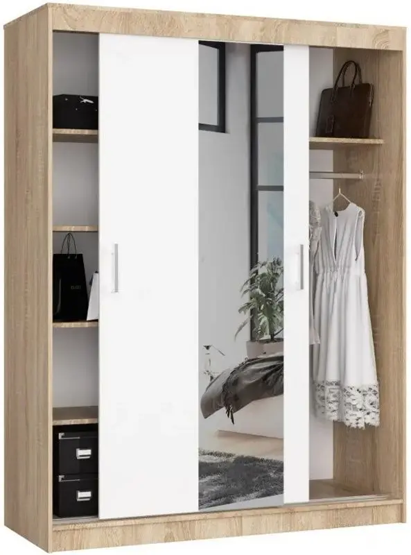 Dulap-cupe Akord Lustro 150x200x60 (Sonoma Oak/White)