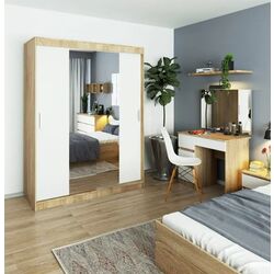 Dulap-cupe Akord Lustro 150x200x60 (Sonoma Oak/White) Thumb