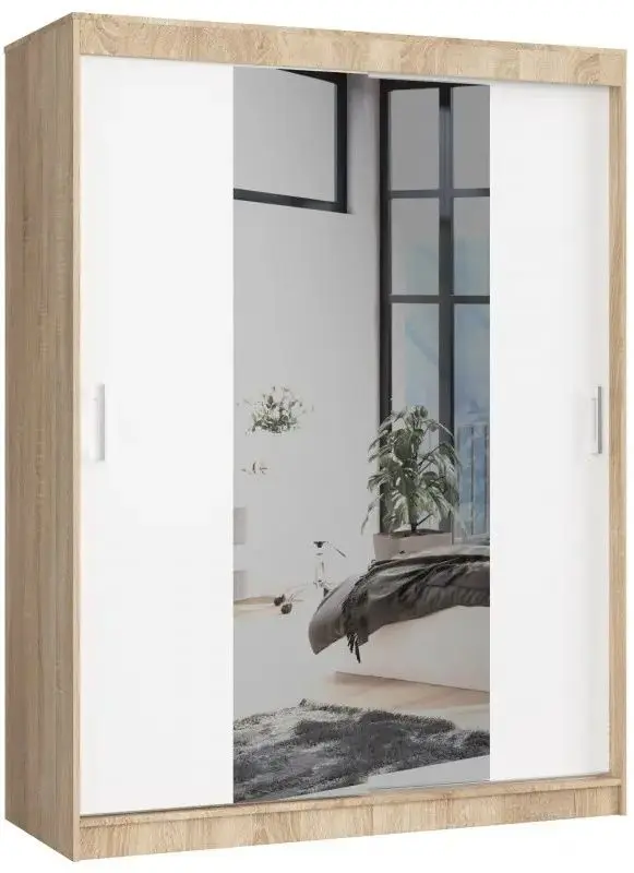 Dulap-cupe Akord Lustro 150x200x60 (Sonoma Oak/White)