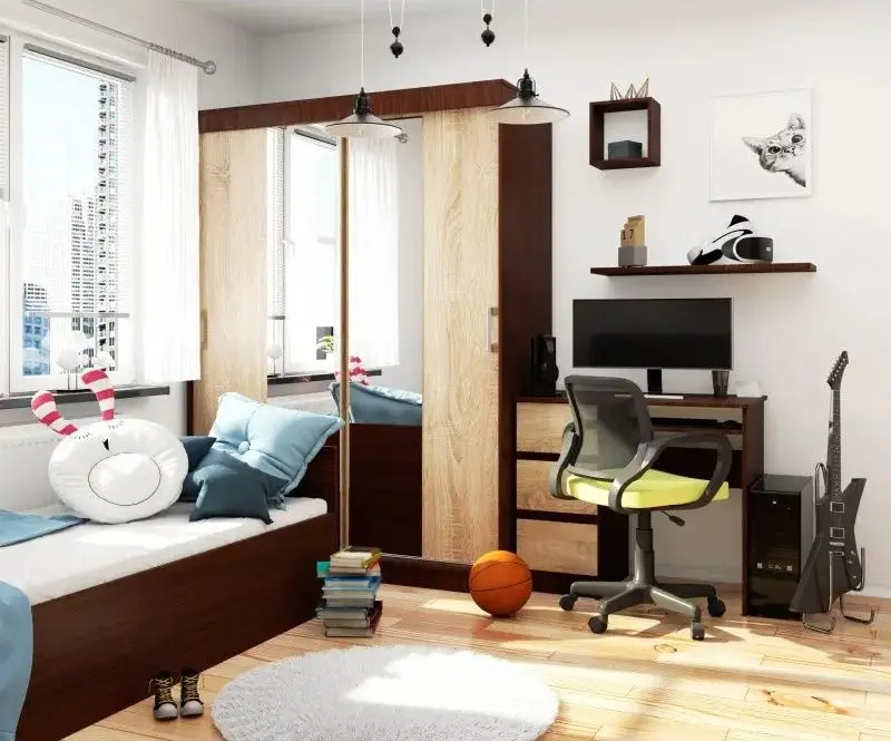 Dulap-cupe Akord Lustro 150x200x60 (Wenge/Sonoma Oak)