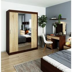 Dulap-cupe Akord Lustro 150x200x60 (Wenge/Sonoma Oak) Thumb