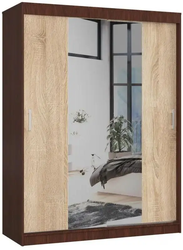 Dulap-cupe Akord Lustro 150x200x60 (Wenge/Sonoma Oak)