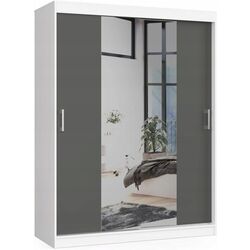 Dulap-cupe Akord Lustro 150x200x60 (White/Graphite Gray)