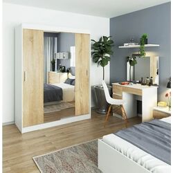 Dulap-cupe Akord Lustro 150x200x60 (White/Sonoma Oak) Thumb