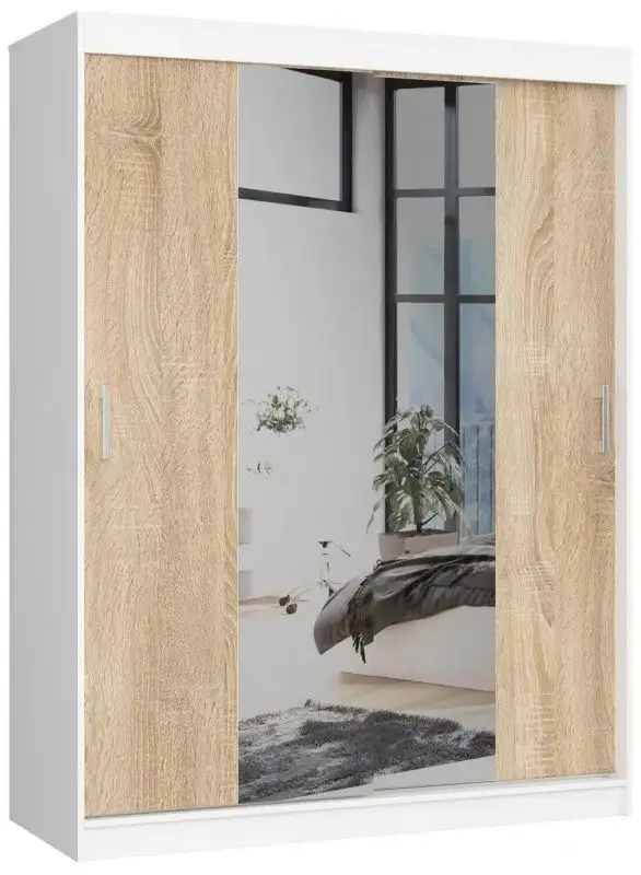 Dulap-cupe Akord Lustro 150x200x60 (White/Sonoma Oak)
