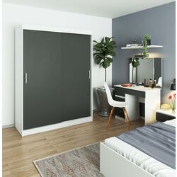 Dulap-cupe Akord Mono 150x200x60 (White/Graphite Gray) Thumb