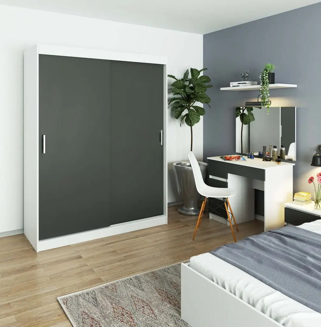 Dulap-cupe Akord Mono 150x200x60 (White/Graphite Gray)