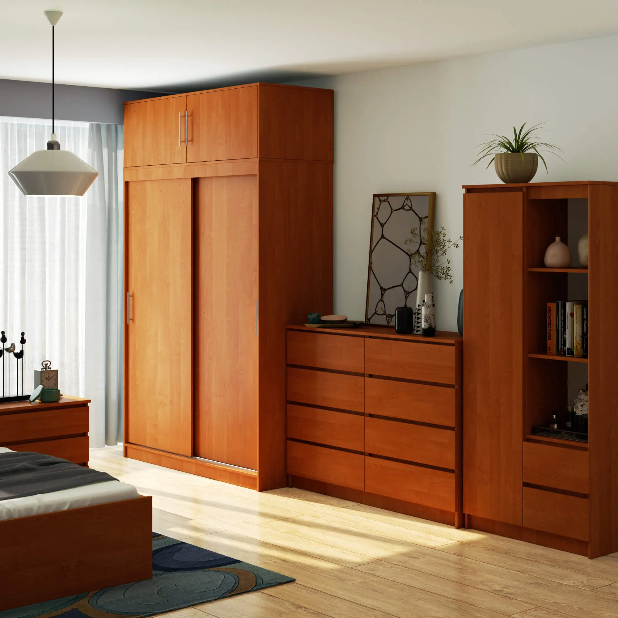 Dulap-cupe cu mezanin Akord Mono 150cm (Alder)