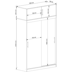 Dulap-cupe cu mezanin Akord Mono 150cm (Sonoma Oak) Thumb