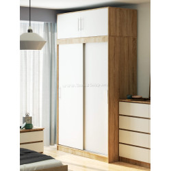 Dulap-cupe cu mezanin Akord Mono 150cm (Sonoma Oak/White)