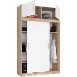 Dulap-cupe cu mezanin Akord Mono 150cm (Sonoma Oak/White) Thumb