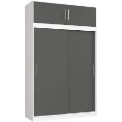 Шкаф-купе с антресолью Akord Mono 150см (White/Grey) Thumb