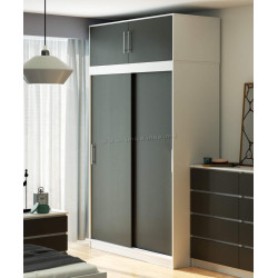 Dulap-cupe cu mezanin Akord Mono 150cm (White/Grey)