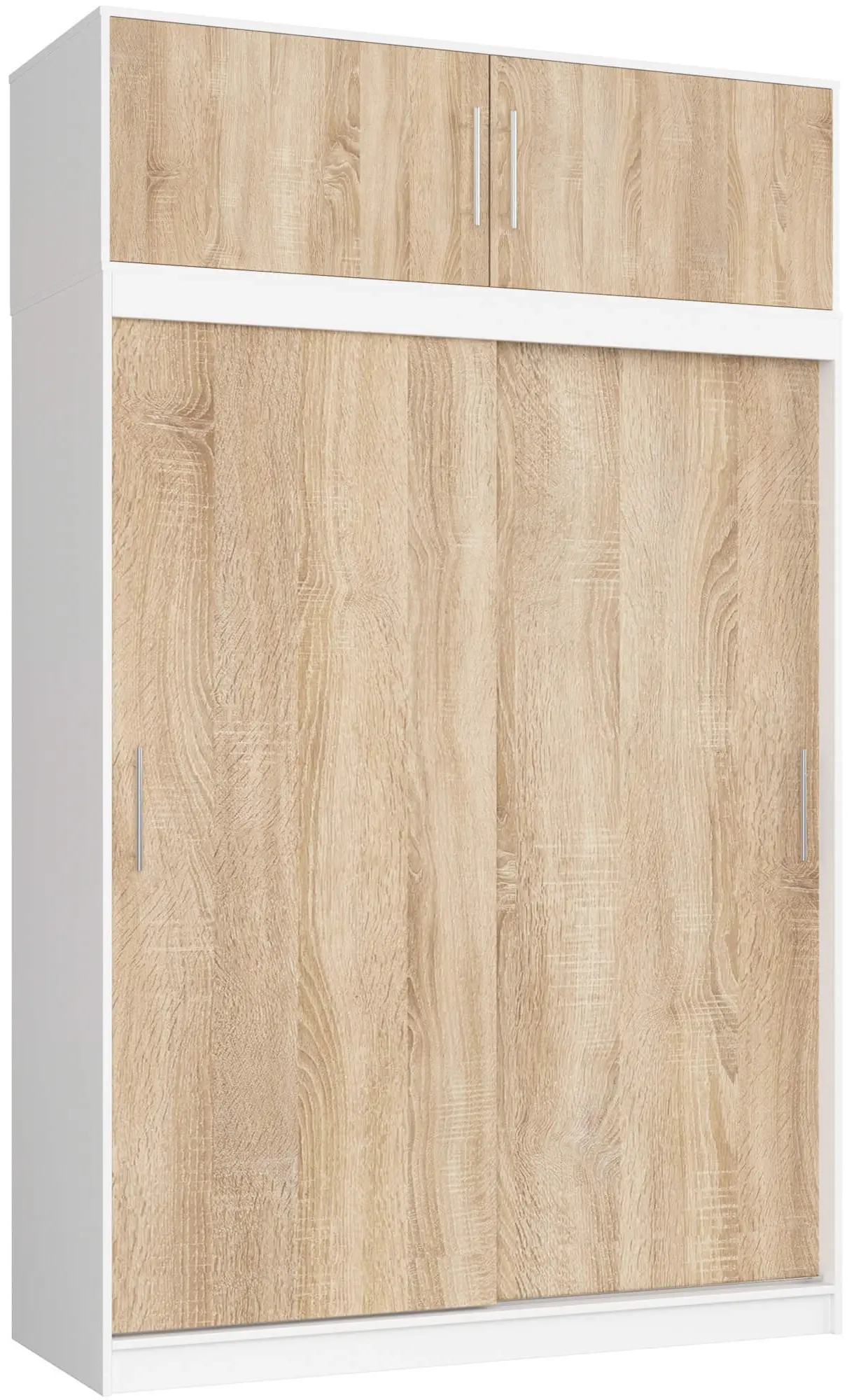 Dulap-cupe cu mezanin Akord Mono 150cm (White/Sonoma Oak)