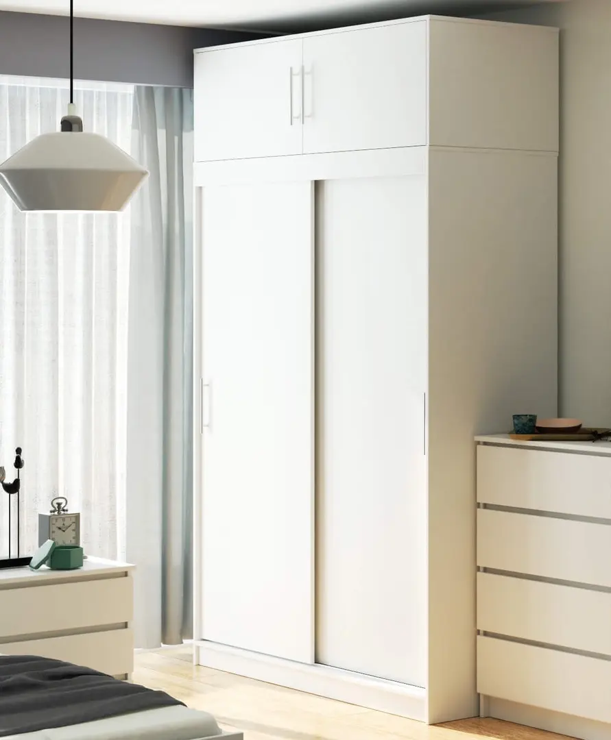 Dulap-cupe cu mezanin Akord Mono 150cm (White)