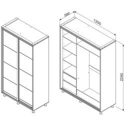 Dulap-cupe Ambianta Torino PAL 1.2m Thumb