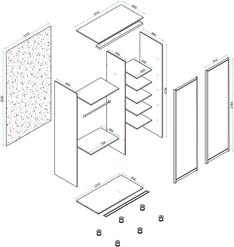 Dulap-cupe Arta Mobilei Armadio G1210 AM130 (Anthracite)