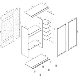 Dulap-cupe Arta Mobilei Armadio G1500 AM131 (Anthracite) Thumb